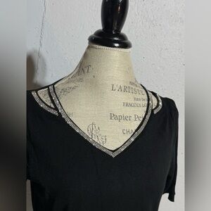 Scarlett Black Top with Subtle Silver Threads